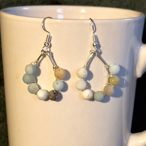 Handmade Earrings made with Natural Colored Stones - Picture 1 of 2